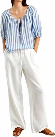 Rails Kirstie Linen Blend Top In Casablanca Stripe