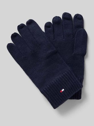 Tommy Hilfiger Handschuhe aus Baumwoll-Kaschmir-Mix in Marine, Gr&ouml;&szlig;e 1