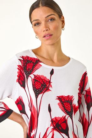 Roman Floral Print Sparkly Knit Jumper