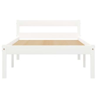 Berkfield Home Modern Bed Frame White Solid Pine Wood 90x200 cm