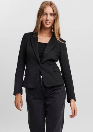 Vero Moda Jerseyblazer VERO MODA VMJULIA LS BLAZER, Damen, Gr. 34, schwarz, Piqu&eacute;, Obermaterial: 66% Polyester, 34% Baumwolle, unifarben, tailliert, Blazer Jers
