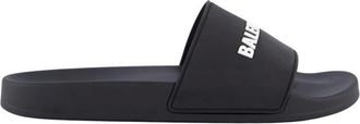 Balenciaga Sliders, male, Black, Size: 10 US Rubber Pool Slide Sandals