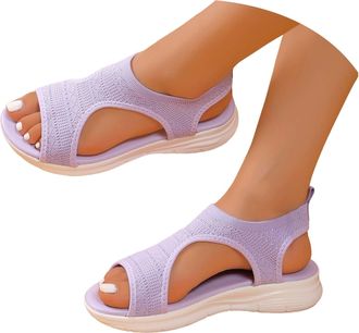 Generic Sandals for Women Orthopedic, Sandals with Arch Support Summer Slip on Ladies Wedge Slingback Walking Slip on Platform Shoes Casual Beach Slingback Co