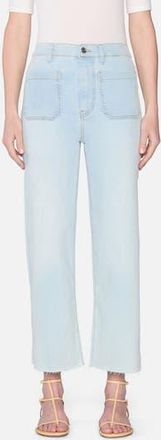 Frame Denim The Anchor Patch Pocket Jeans in Float Raw Fray at Nordstrom Rack, Size 31