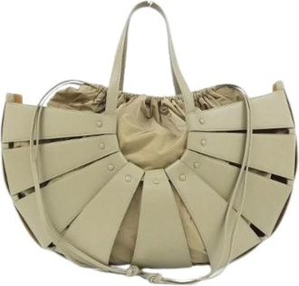 Bottega Veneta Pre-owned Calf Nylon Shoulder Bag - Dames - Vintage Handtas - Beige - ONE Size - Nylon - Vintage