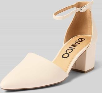 Bianco Pumps mit Blockabsatz und Riemchen in Offwhite, Gr&ouml;&szlig;e 36