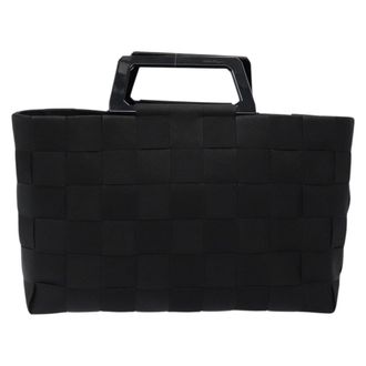 Ferragamo Vintage Handbag Canvas Black Canvas Handbag (Pre-Owned)