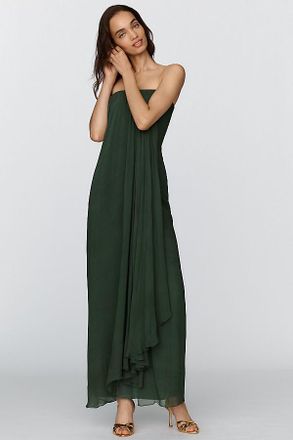 Geisha Designs Strapless Chiffon Maxi Dress