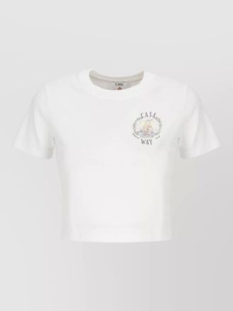 Casablanca casa way mountain cropped cotton t shirt