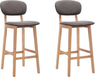 vidaXL Taburetes De Cocina 2 Unidades Tela Gris Claro Vidaxl