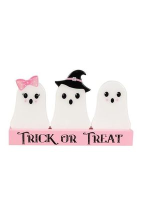 Glitzhome 10L Halloween Wooden Epoxy Ghosts Table Decor in Pink at Nordstrom