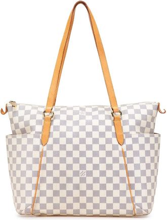 Louis Vuitton Borsa tote Totally MM in tela Damier Azur 2009 - Bianco