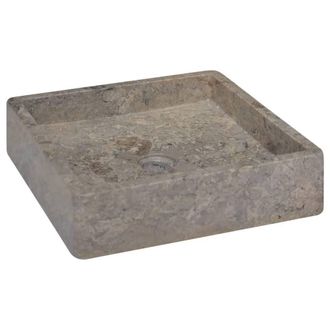 Berkfield Home Sink Grey 40x40x10 cm Marble | Size: 40 x 40 x 10 cm