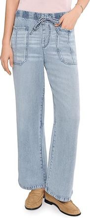 Splendid Lounge Denim Straight Pants Womens Clothing Med Wash : LG (Womens 10-12), Denim/Tencel