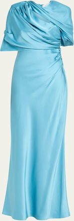 Stella McCartney Draped Capelet Satin Gown