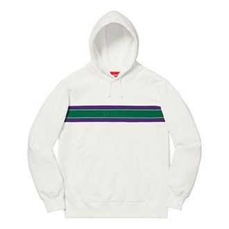 SUPREME SS19 Chest Stripe Logo Hooded Sweatshirt White logo SUP-SS19-770