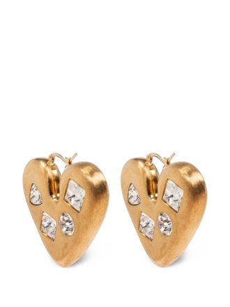 Jacquemus Sculptural Heart-Shaped Earrings with Matte Gold Finish