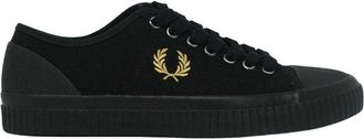 Fred Perry Heren Hughes Canvas Laaggesneden Trainers (Zwart)