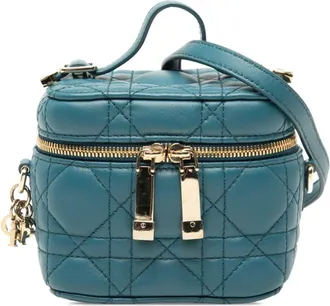 Dior Blue Leather Vanity Bag (Pre-Owned)