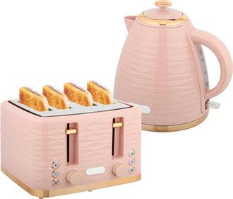 HOMCOM Kettle and Toaster Set 1.7L Kettle & 4 Slice Toaster - Light - Blue | TJ Hughes