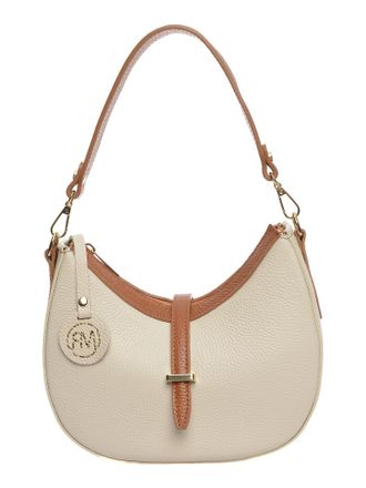 Roberta M Beige Rundleer Tas