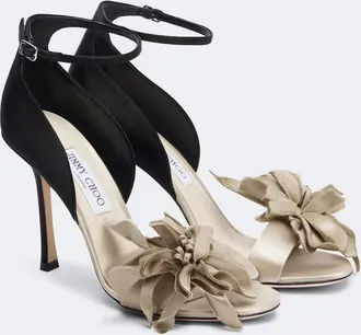 Jimmy Choo London Coko floral-appliqu&eacute; sandals