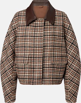 Brunello Cucinelli Chaqueta en mezcla de lana a cuadros