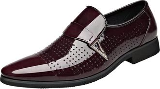 Generic Formal Shoes for Men,Leather Slip On Shoe for Men, Brogues Derbys Shoes Pointed Toe Dress Formal Loafers Metal Buckle Monk Shoe Diamond Cutout Breatha