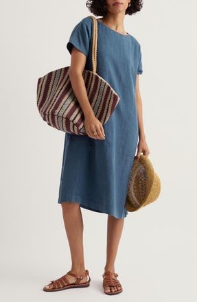 Seasalt Cornwall Linen A-Line Dress in Dusk at Nordstrom, Size 14 Us