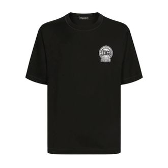 Dolce & Gabbana T-Shirts, male, Black, M, Casual Cotton T-Shirt with Unique Design