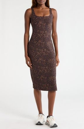 Lord & Taylor Leopard Print Midi Dress in Caribou Leopard at Nordstrom, Size X-Large
