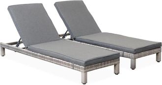 Sweeek Tumbonas para jardin y piscina, rattan sintetico, varios grises