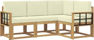 vidaXL Conjunto De Sof&aacute;s De Exterior 4 Uds. Blanco Y Crema Vidaxl