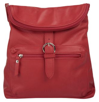 Forty Degrees Cityrucksack FORTY, Damen, Gr. B/H/T: 28cm x 30cm x 8cm, onesize, rot, Leder, Rindsleder, Rucks&auml;cke Cityrucksack, echt Leder, Made in Italy