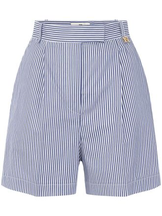 Elisabetta Franchi Tailored Striped Shorts with Structured Waistband