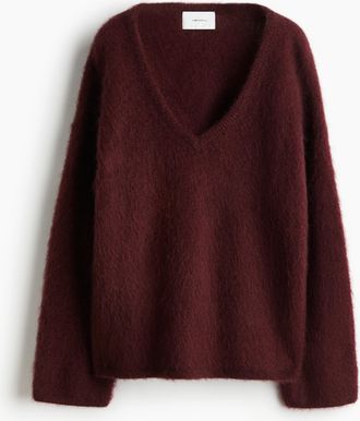H&M Oversized Pullover aus Mohairmix - Red