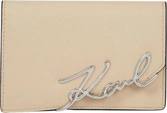 Karl Lagerfeld K/Signature Portemonnee - Dames - Portefeuilles - Beige - ONE Size - Leer - Accessoires