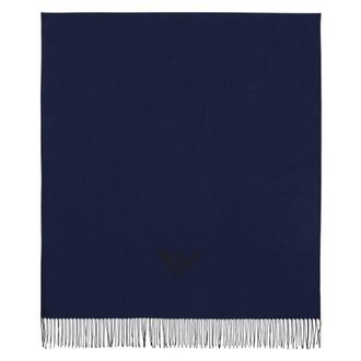 Emporio Armani Eagle Print Fringed Scarf
