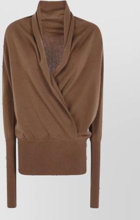 7 For All Mankind cashmere wool v-neck wrap sweater