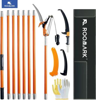 OEM Sierra De Podar Telesc&oacute;pica, Hoja De Acero Aleado De Alta Calidad, Color Naranja, 25 Cm O M&aacute;s