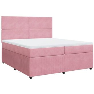 vidaXL Vidaxl - Cama Box Spring Con Colch&oacute;n Terciopelo Rosa 200x200 Cm