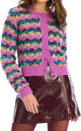 Allison New York Emerson Cardigan In Orchid Multi