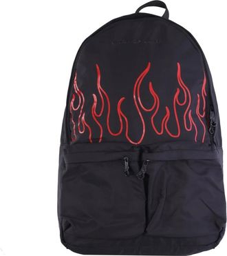 Vision Of Super Flames Rugzak Zwart/Rood - Heren - Rugzakken - Zwart - ONE Size - Polyester - Tassen