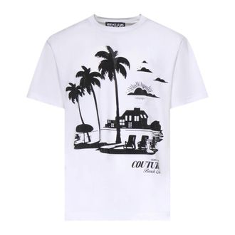 Versace Jeans Couture T-Shirts, male, White, Size: XL Maglietta T-Shirt Serigrafiche