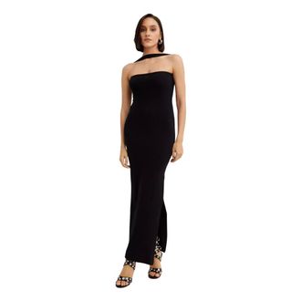 Courr&egrave;ges Gowns, female, Black, Size: XS Maxi Hyperbole 90s Ribbed Dress