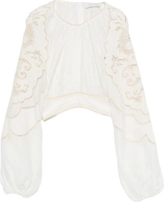 Zimmermann Daylight embroidered blouse - women - Cotton/Polyester - 0P - White