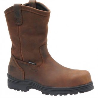 Carolina Mens Laser 10 Composite Toe Waterproof Pull On Work Boot In Brown