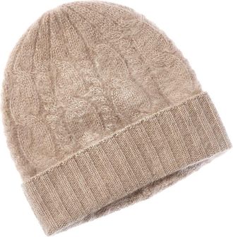 Sofiacashmere Sofiacashmere Brushed Cashmere Chunky Cable Hat