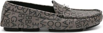 Dolce & Gabbana logo-jacquard canvas loafers - men - Cotton/Rubber/Calf Leather - 41.5 - Grey