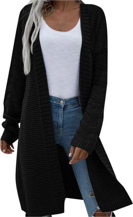 Generic Ladys Cardigans Plus Size Ladies Cardigans Womens Cardigan Mid Length Cardigan Sweater Coat Autumn and Winter Casual Long Sleeve Womens Open Front Wom